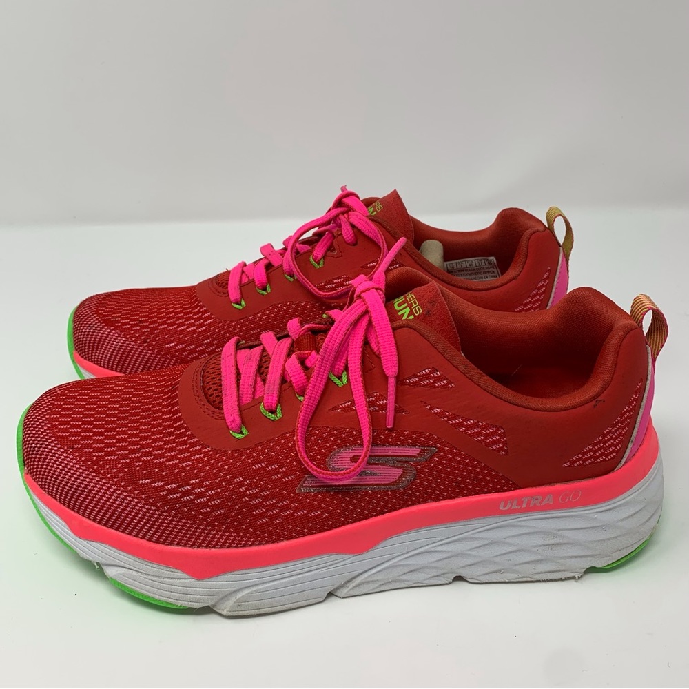 Skechers Max Cushioning Elite Spark Red and Pink Size 10 - Picture 7 of 16